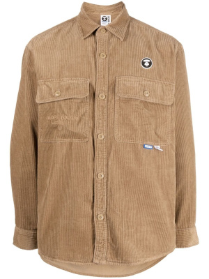 

Corduroy logo-patch shirt, AAPE BY *A BATHING APE® Corduroy logo-patch shirt