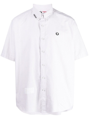 

Striped logo-patch shirt, AAPE BY *A BATHING APE® Striped logo-patch shirt