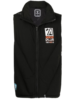 

Logo patch padded gilet, AAPE BY *A BATHING APE® Logo patch padded gilet