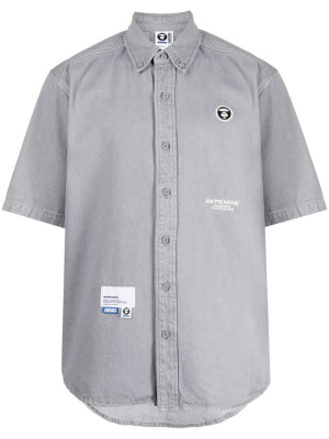 

Chambray logo-appliqué shirt, AAPE BY *A BATHING APE® Chambray logo-appliqué shirt