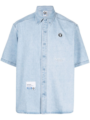 

Chambray logo-appliqué shirt, AAPE BY *A BATHING APE® Chambray logo-appliqué shirt