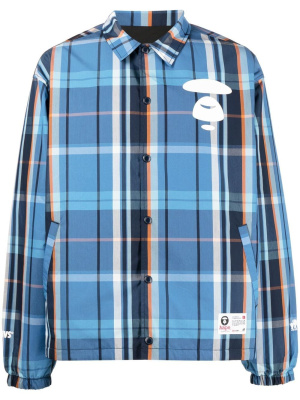 

Tartan-check logo shirt jacket, AAPE BY *A BATHING APE® Tartan-check logo shirt jacket