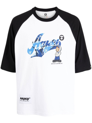 

Graphic-print raglan T-shirt, AAPE BY *A BATHING APE® Graphic-print raglan T-shirt