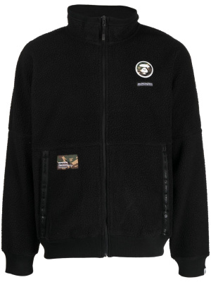 

Faux-shearling logo-patch jacket, AAPE BY *A BATHING APE® Faux-shearling logo-patch jacket