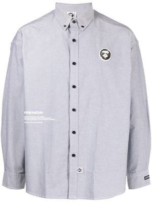 

Logo-patch button-down shirt, AAPE BY *A BATHING APE® Logo-patch button-down shirt