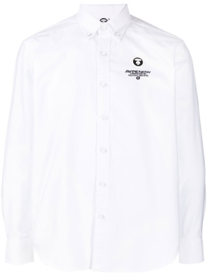 

Logo-embroidered button-down shirt, AAPE BY *A BATHING APE® Logo-embroidered button-down shirt