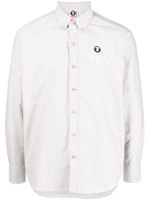 

Logo-patch long-sleeved shirt, AAPE BY *A BATHING APE® Logo-patch long-sleeved shirt