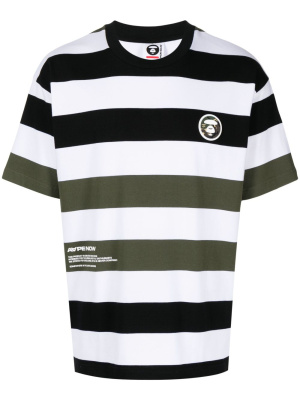 

Logo-print striped T-shirt, AAPE BY *A BATHING APE® Logo-print striped T-shirt