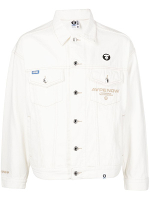 

Embroidered-logo denim jacket, AAPE BY *A BATHING APE® Embroidered-logo denim jacket
