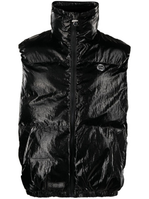 

Logo-patch padded gilet, AAPE BY *A BATHING APE® Logo-patch padded gilet