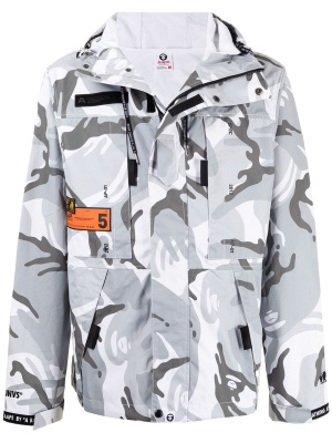 

Camouflage-print hooded jacket, AAPE BY *A BATHING APE® Camouflage-print hooded jacket
