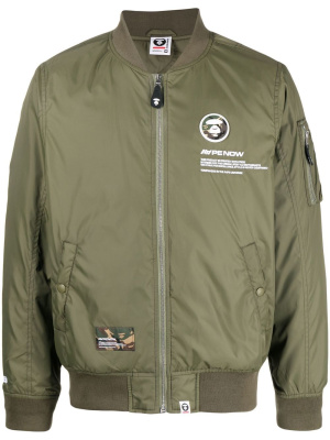 

Logo-print bomber-jacket, AAPE BY *A BATHING APE® Logo-print bomber-jacket