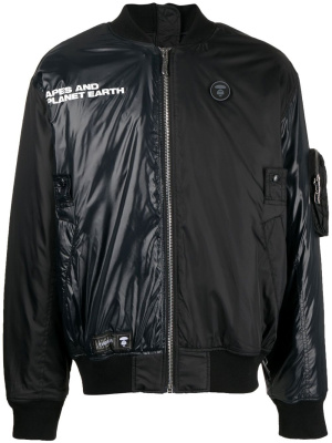 

Panelled zip-up bomber jacket, AAPE BY *A BATHING APE® Panelled zip-up bomber jacket