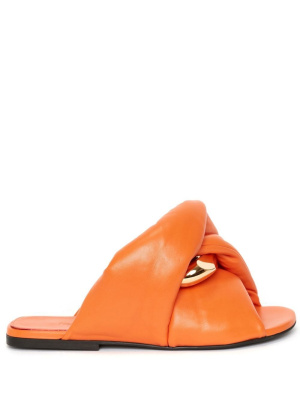 

Chain Twist leather slides, JW Anderson Chain Twist leather slides