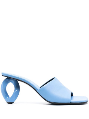 

Sculpted-heel leather 85mm mules, JW Anderson Sculpted-heel leather 85mm mules