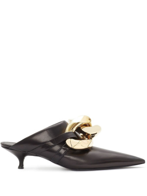 

Chain-trim kitten-heel mules, JW Anderson Chain-trim kitten-heel mules