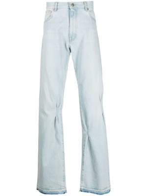 

Gathered-detailing straight-leg jeans, 424 Gathered-detailing straight-leg jeans