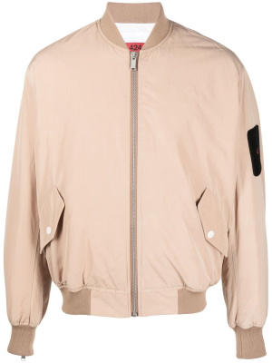 

Logo-patch quilted bomber jacket, 424 Logo-patch quilted bomber jacket