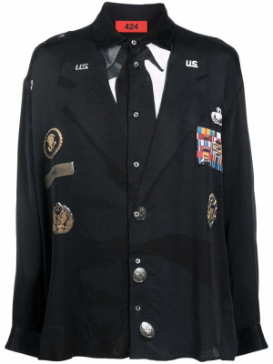 

Graphic-print long-sleeve shirt, 424 Graphic-print long-sleeve shirt