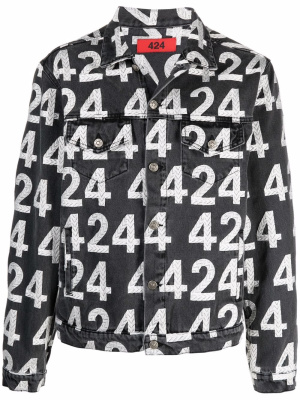 

Logo-print cotton-blend denim jacket, 424 Logo-print cotton-blend denim jacket