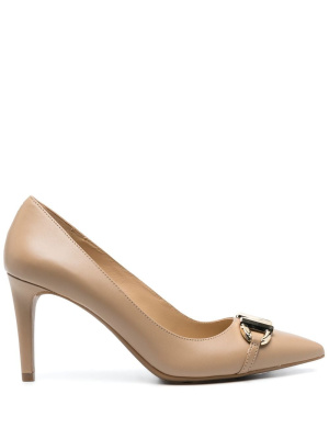 

Logo-lettering leather pumps, Michael Kors Logo-lettering leather pumps