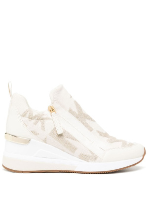 

Willis monogram wedge sneakers, Michael Kors Willis monogram wedge sneakers
