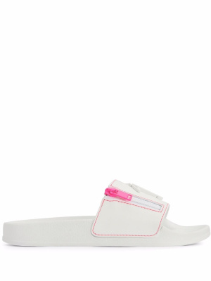 

Brett logo zip slides, Giuseppe Zanotti Brett logo zip slides