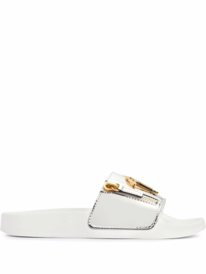 

Brett logo zip slides, Giuseppe Zanotti Brett logo zip slides