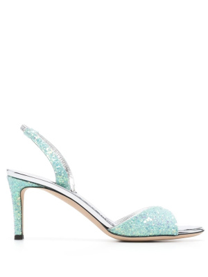 

75mm sequin-embellished slingback sandals, Giuseppe Zanotti 75mm sequin-embellished slingback sandals