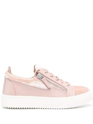 

Logo-plaque velvet sneakers, Giuseppe Zanotti Logo-plaque velvet sneakers