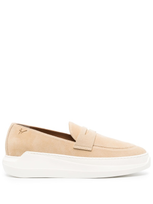 

Embossed-logo suede loafers, Giuseppe Zanotti Embossed-logo suede loafers