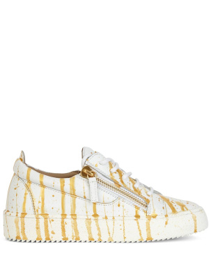 

Paint-splatter leather sneakers, Giuseppe Zanotti Paint-splatter leather sneakers