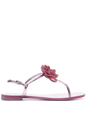 

Floral-motif calf-leather sandals, Giuseppe Zanotti Floral-motif calf-leather sandals
