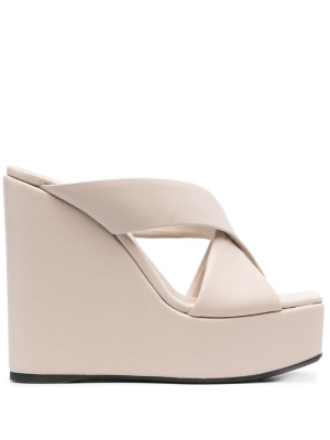 

Crossover-strap wedge-heel sandals, Giuseppe Zanotti Crossover-strap wedge-heel sandals