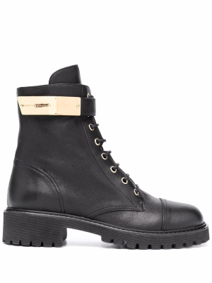 

Lace-up leather combat boots, Giuseppe Zanotti Lace-up leather combat boots