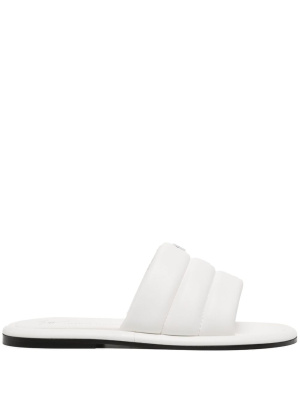 

Logo-plaque leather slides, Giuseppe Zanotti Logo-plaque leather slides
