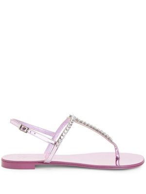 

Crystal-embellished flat sandals, Giuseppe Zanotti Crystal-embellished flat sandals