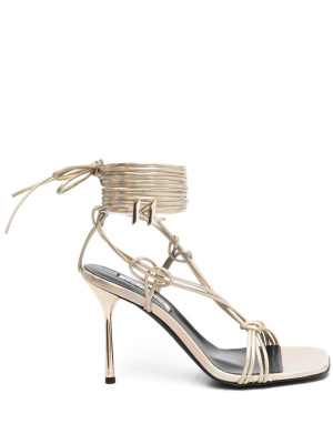 

100mm Gala Shimmer tie-detail sandals, Karl Lagerfeld 100mm Gala Shimmer tie-detail sandals