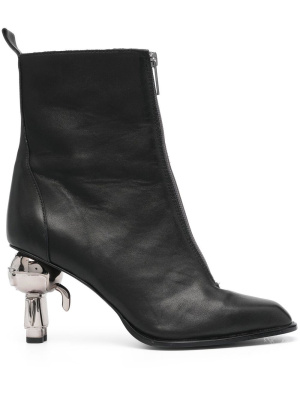 

Ikonik heeled leather ankle boots, Karl Lagerfeld Ikonik heeled leather ankle boots