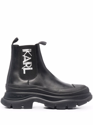 

Side logo-print boots, Karl Lagerfeld Side logo-print boots