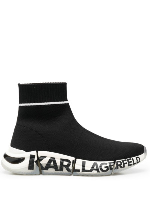 

Logo-print knitted-upper sneakers, Karl Lagerfeld Logo-print knitted-upper sneakers