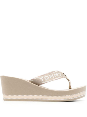 

65mm logo-strap wedge sandals, Tommy Hilfiger 65mm logo-strap wedge sandals