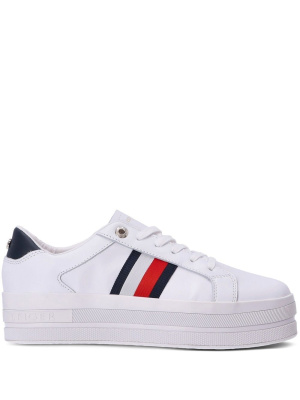 

Signature platform leather sneakers, Tommy Hilfiger Signature platform leather sneakers