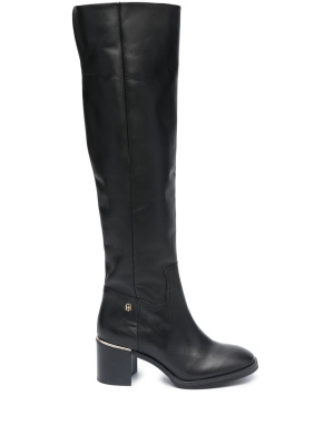 

Logo-plaque knee-high boots, Tommy Hilfiger Logo-plaque knee-high boots