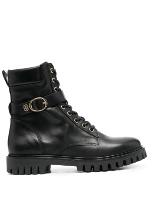 

Ankle-length leather biker boots, Tommy Hilfiger Ankle-length leather biker boots