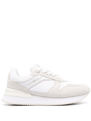 

Logo-debossed low-top suede sneakers, Tommy Hilfiger Logo-debossed low-top suede sneakers