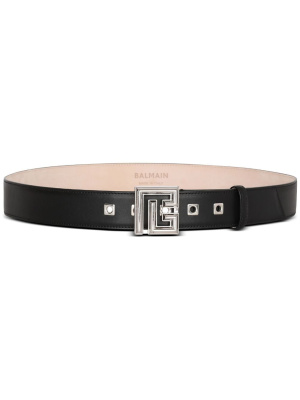 

Logo-buckle leather belt, Balmain Logo-buckle leather belt