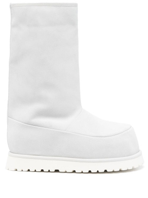 

Suede-leather round-toe boots, MM6 Maison Margiela Suede-leather round-toe boots