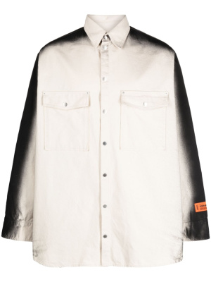 

Faded-effect logo-patch shirt, Heron Preston Faded-effect logo-patch shirt