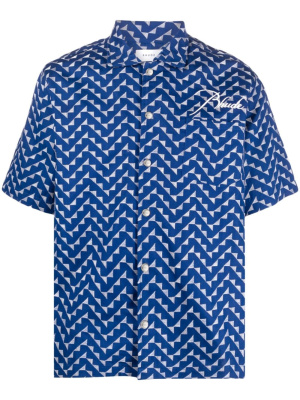 

Logo-embroidered cotton shirt, Rhude Logo-embroidered cotton shirt
